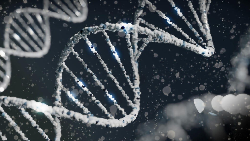 3D illustration of human DNA strands
