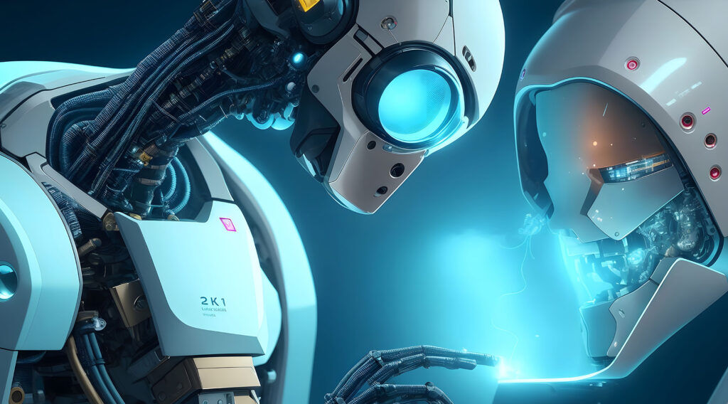 Artificial intelligence robots discover breakthroughs in cancer analysis and treatment in science labs.